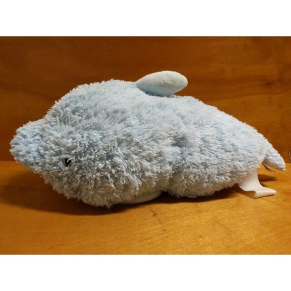 Pillow Pets Signature Squeaky Dolphin Stuffed Animal Plush Toy Light Blue Gift.